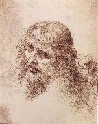 Leonardo Da Vinci Head and shoulders Christs oil painting